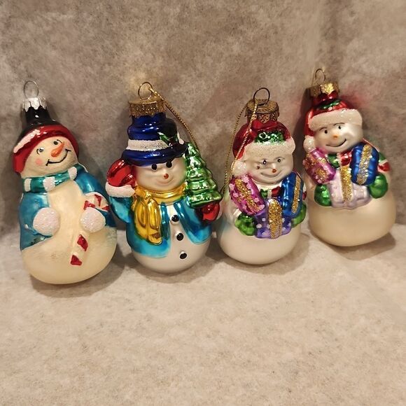 Snowman Christmas Ornaments Set of 4 - Picture 1 of 5